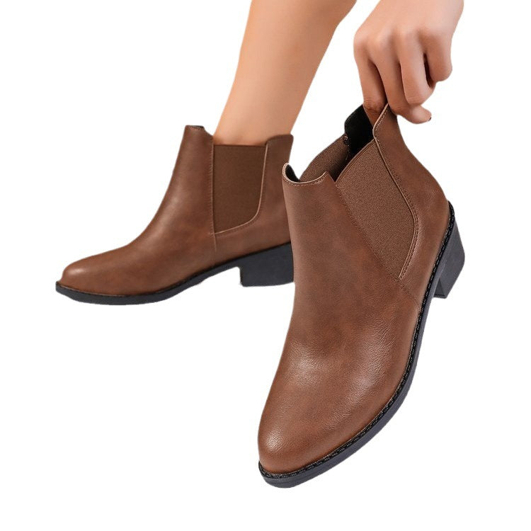 Damen Chelsea-Stiefeletten aus veganem mit elastischen Seiteneinsätzen EB