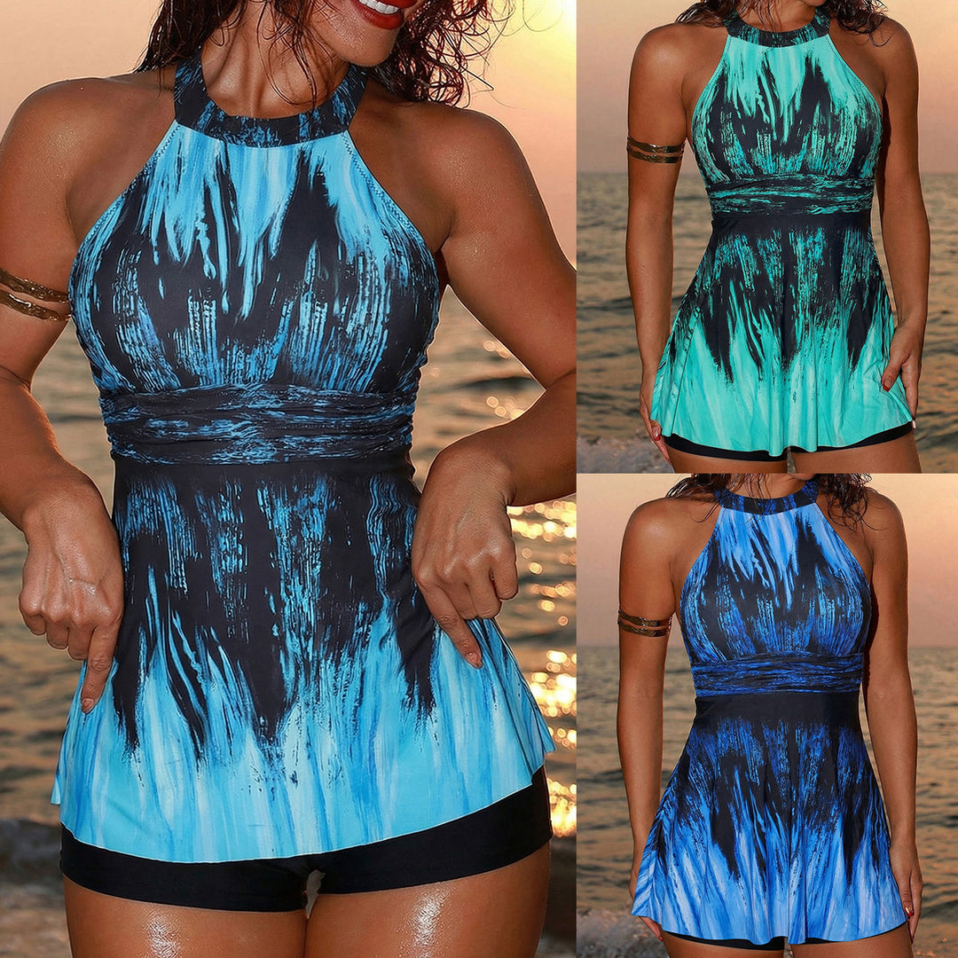 Damen Sportlicher Badeanzug mit Rock-Design EB
