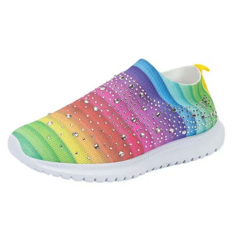 Damen sportive Slip-On Sneakers mit glitzernden Details EB