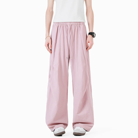 Unisex elegante Freizeithose mit hohem Bund und lockerer Passform EB