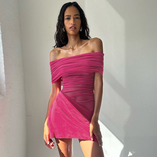 Damen Offshoulder Minikleid mit innovativem Drapierungsdesign EB