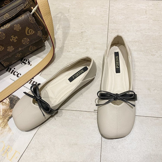 Damen elegante Ballerinas mit dekorativem Schleifenakzent EB