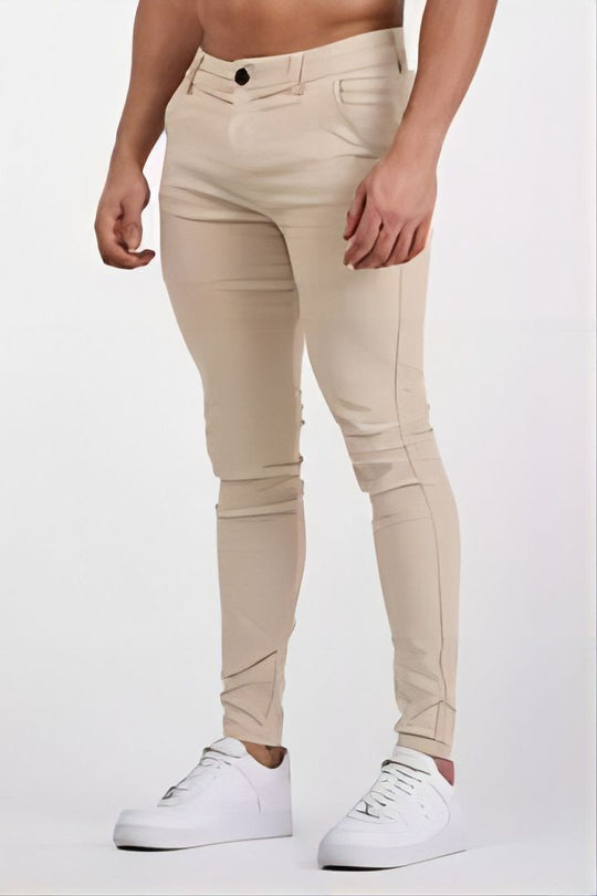 Herren eng anliegende Chinohose mit elastischem Bund und stylishem Design EB