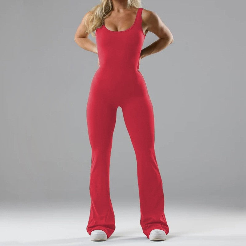Damen Sportlicher Flared Jumpsuit mit weichem Material EB