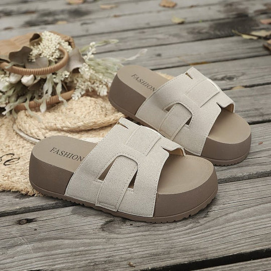 Damen Komfortable Mules mit modischem Riemendesign EB