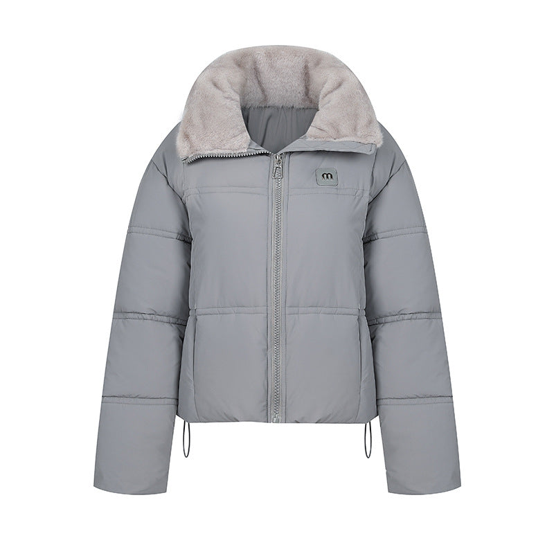 Damen Stylische gefütterte Winterjacke mit abnehmbarem Kragen EB
