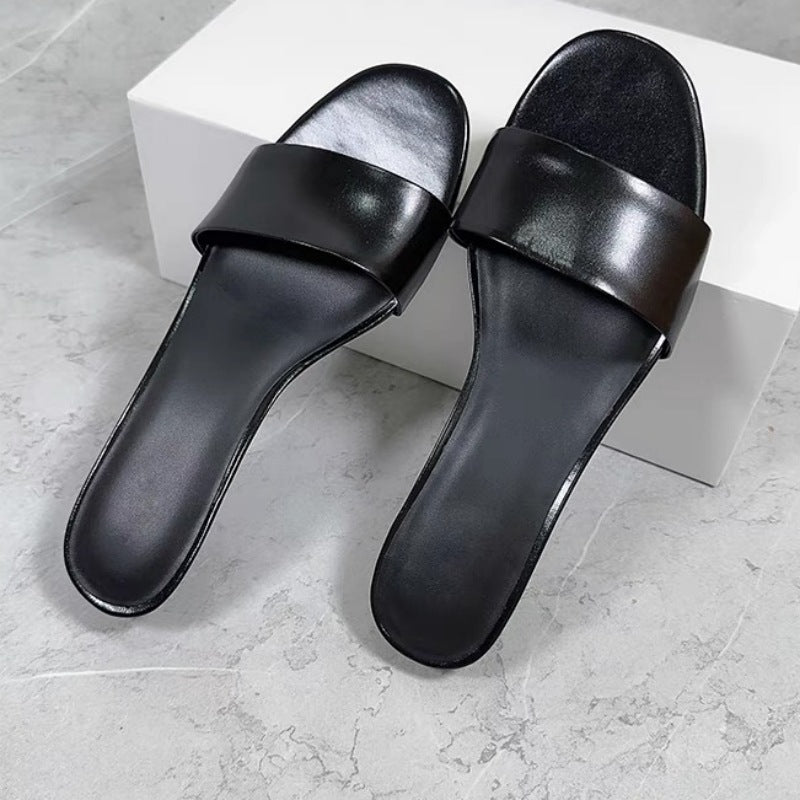 Damen elegante Slides mit breitem Satin-Riemen und komfortablem Fußbett EB