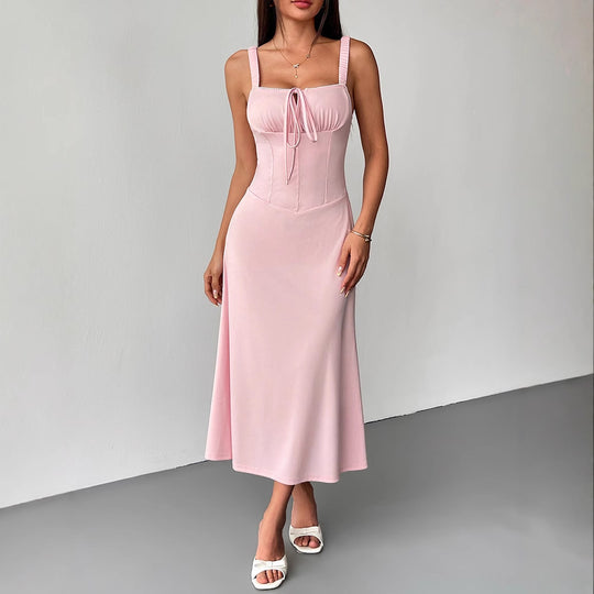 Damen Maxikleid mit formschöner Schnürung und eleganten Trägern EB
