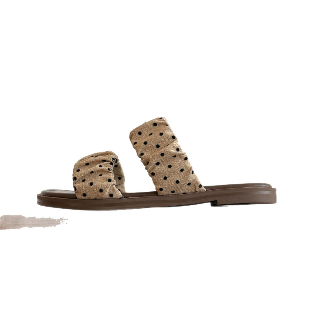 Damen Komfortable Zehentrenner-Sandalen mit modischem Rüschen-Design EB