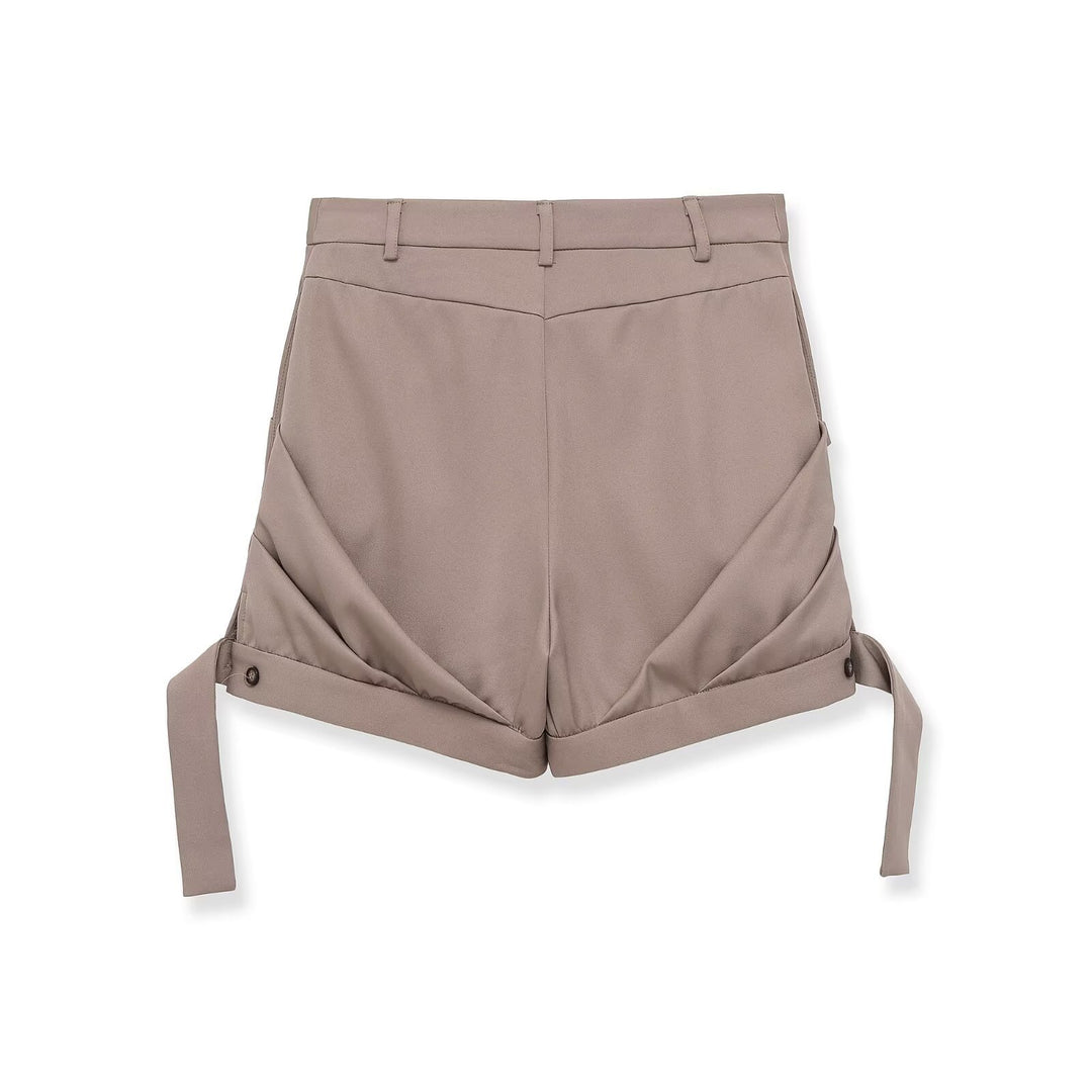 Damen elegante Shorts mit innovativem Faltenwurf und praktischen Seitentaschen EB