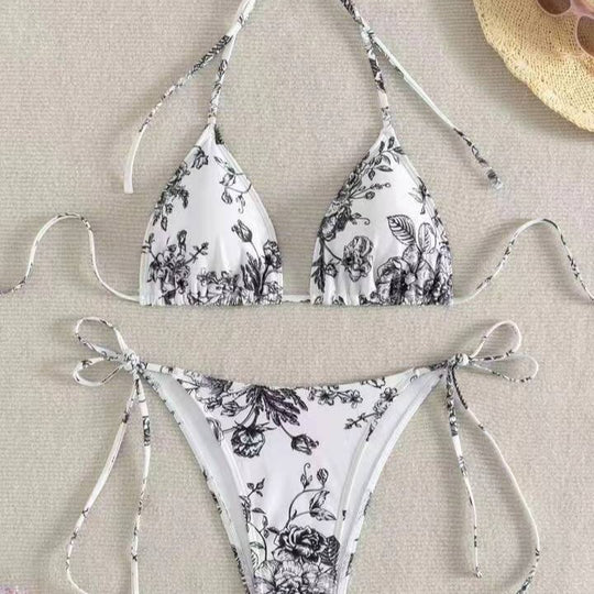 Damen Elegantes Triangel-Bikini-Set mit herausnehmbaren Polstern EB