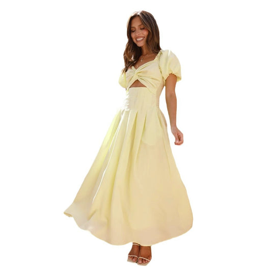 Damen Maxikleid mit innovativem Cut-out Design und seitlichen Taschen EB