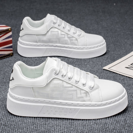 Damen modische Platform Sneakers mit atmungsaktiver Oberflächenstruktur und bequemem Fußbett EB