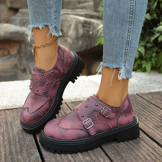 Damen modische Schnürschuhe mit Ziernähten und Plateau EB