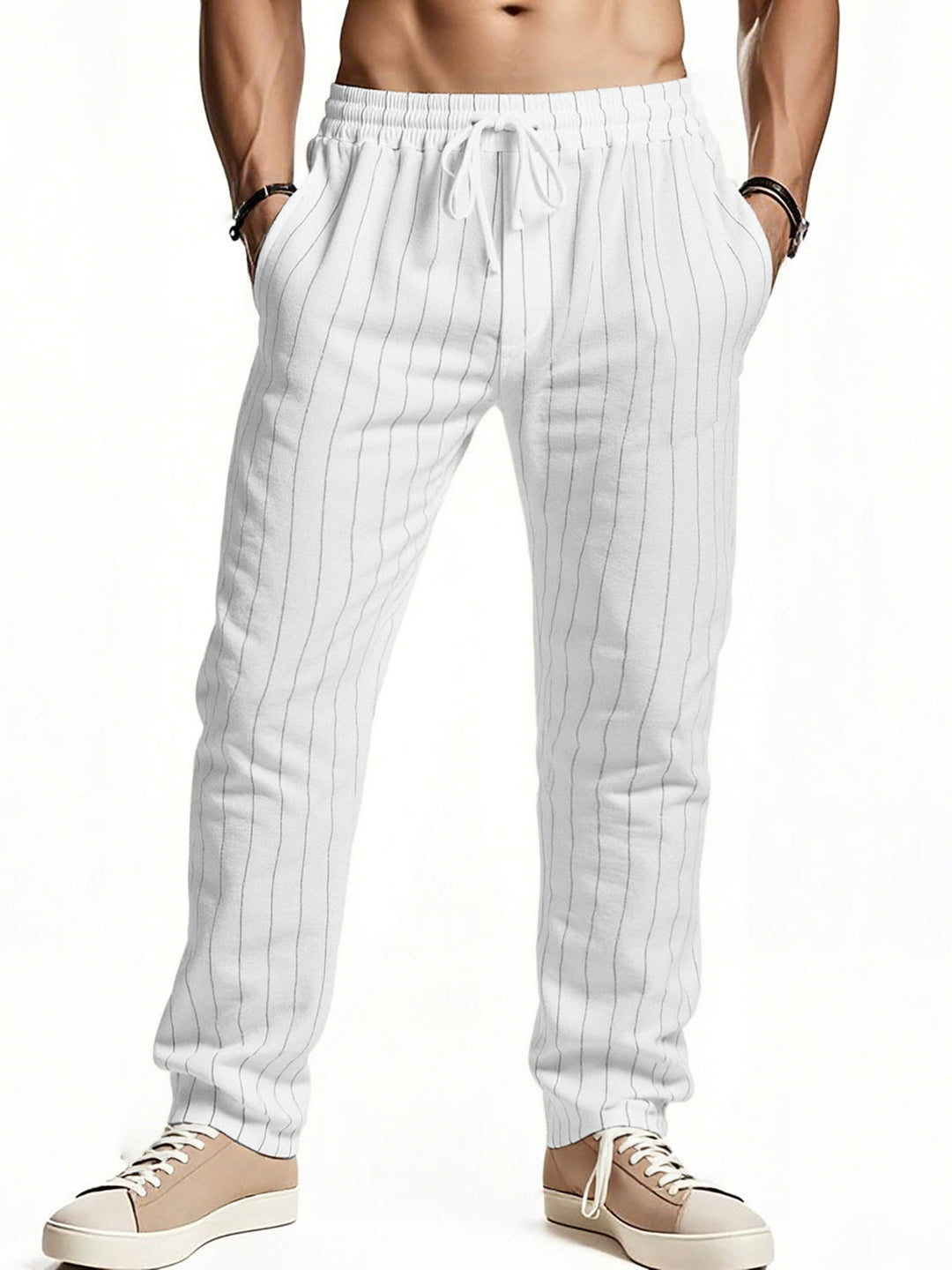 Herren komfortable Freizeithose mit gestreiftem Design EB