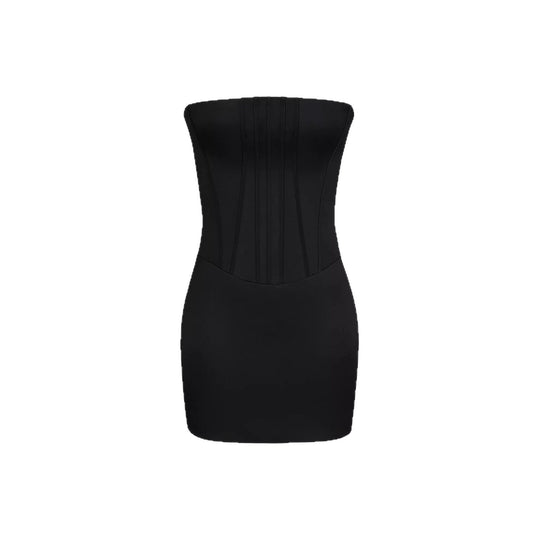 Damen figurbetontes Minikleid mit Tube-Oberteil und Korsett-Design EB