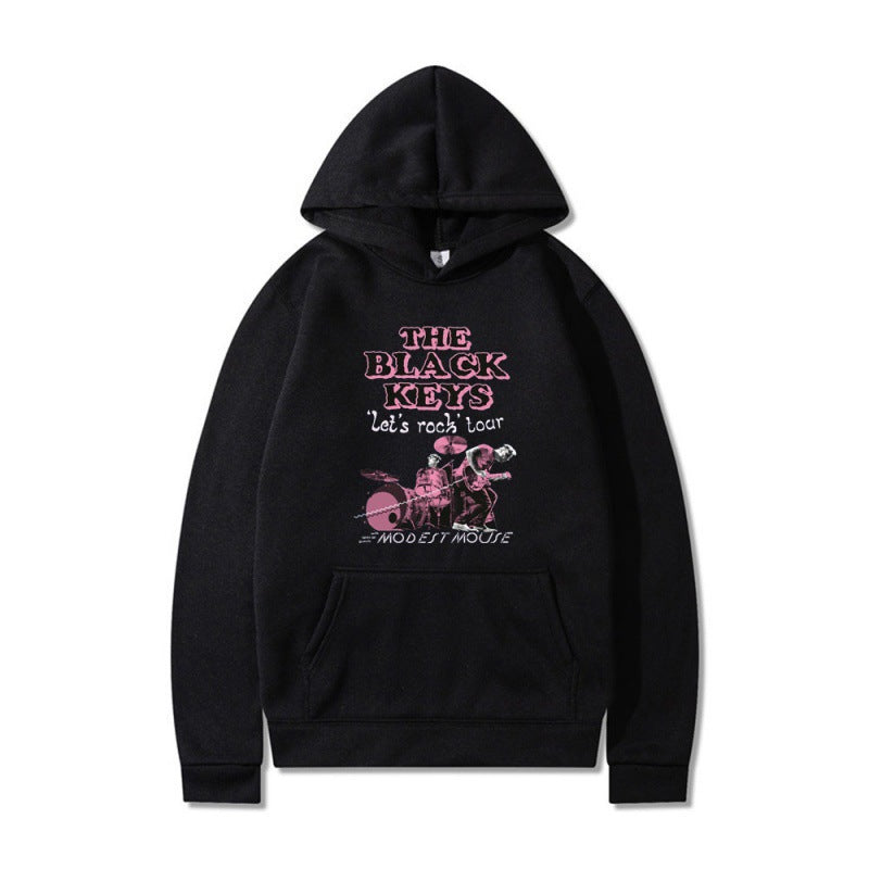Damen Kapuzenpullover mit kreativem Rockband-Design und komfortabler Passform EB