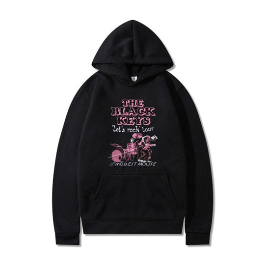 Damen Kapuzenpullover mit kreativem Rockband-Design und komfortabler Passform EB