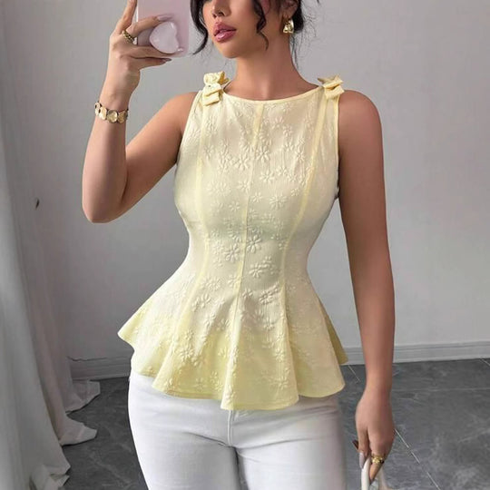 Damen Peplum-Top mit floralen Details EB