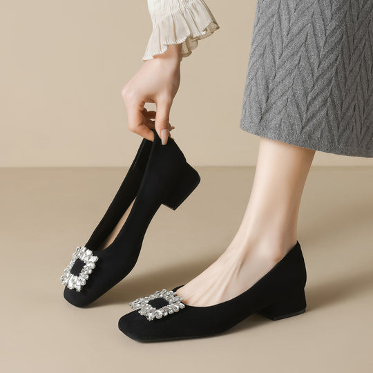 Damen Ballerinas mit funkelnder Strass-Applikation EB