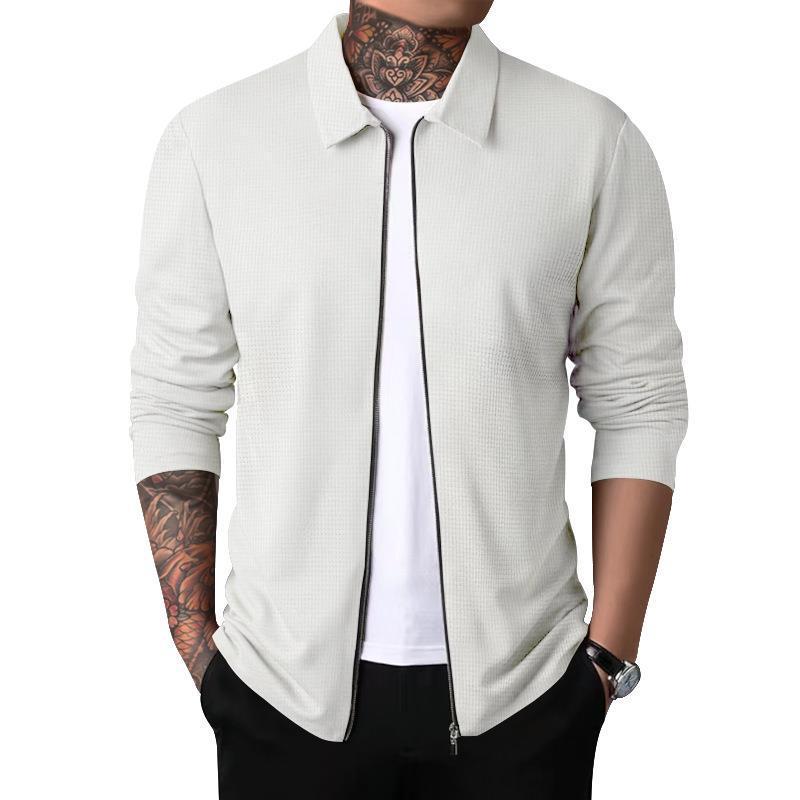 Herren Freizeitjacke mit durchgehendem Reißverschluss und strukturiertem Gewebe EB