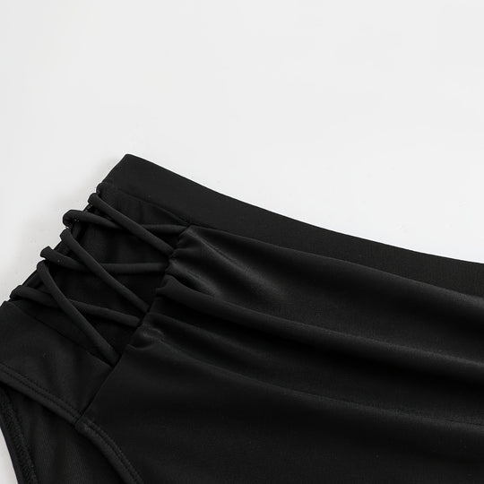 Damen High-Waist Bikinihose mit stilvollen Rüschendetails EB