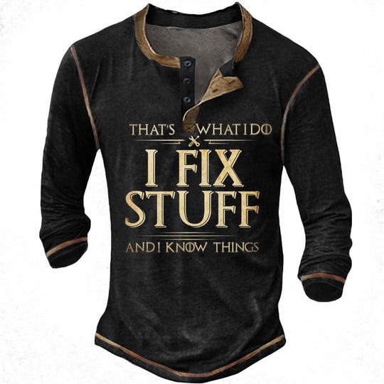 Herren lässiges Langarmshirt mit motivierendem Druck EB