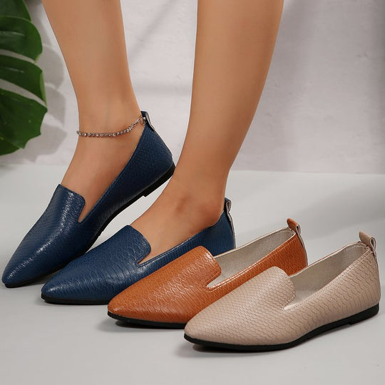 Damen  flexible Keil-Slipper mit Schlangenprägung, gepolstertem Komfortfußbett und rutschfester Gummisohle EB