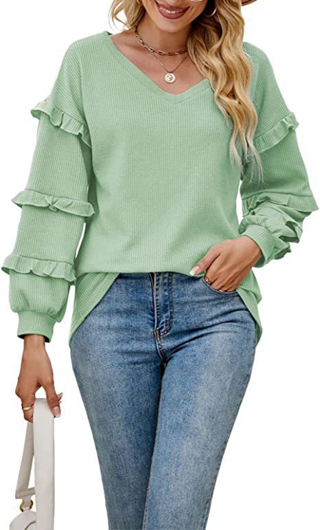 Damen modisches Sweatshirt mit Rüschendetails EB