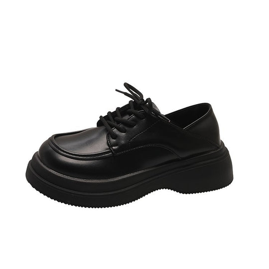 Damen modische Schnürschuhe mit glänzender Lackoberfläche und bequemer Sohle EB