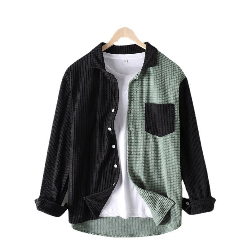 Damen lässiges Waffle-Longsleeve Hemd EB