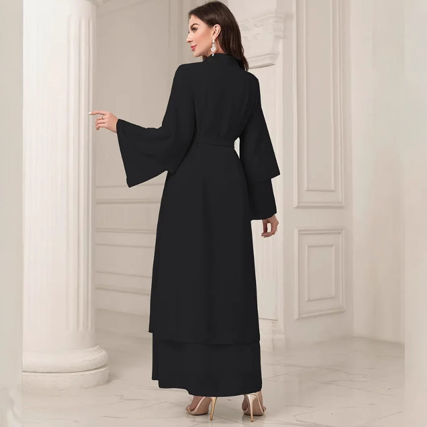 Damen Elegante lange Kimono-Jacke aus fließendem Stoff mit weitem Schnitt EB