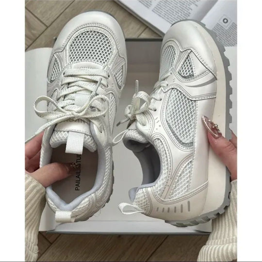 Damen Atmungsaktive Freizeitsneakers mit rutschfester Sohle und elegantem Design EB