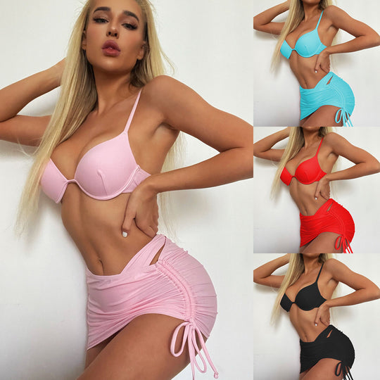 Damen Bikini-Set mit verstellbaren Trägern und raffinierten Rüschen EB