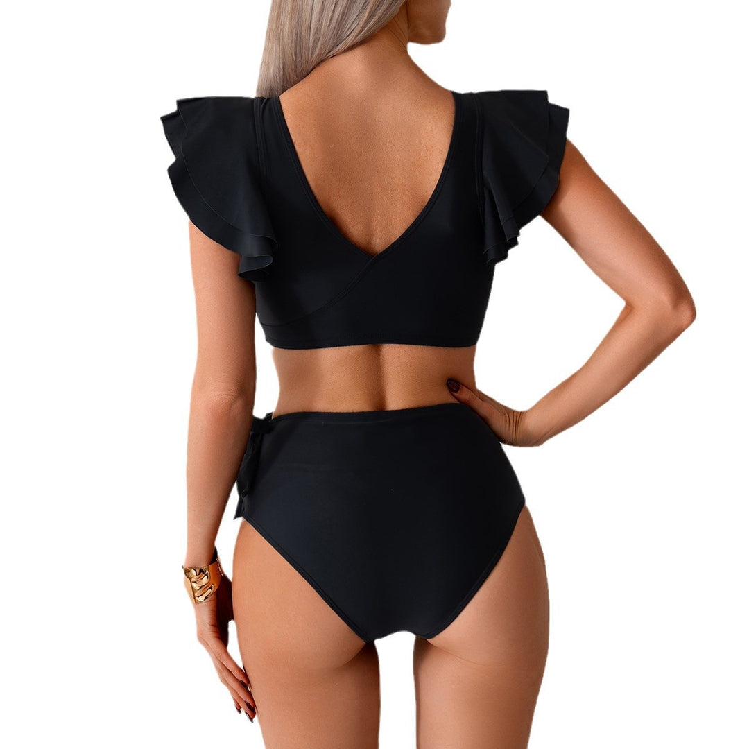 Damen Hochbundiger Bikini mit Rüschendetails EB