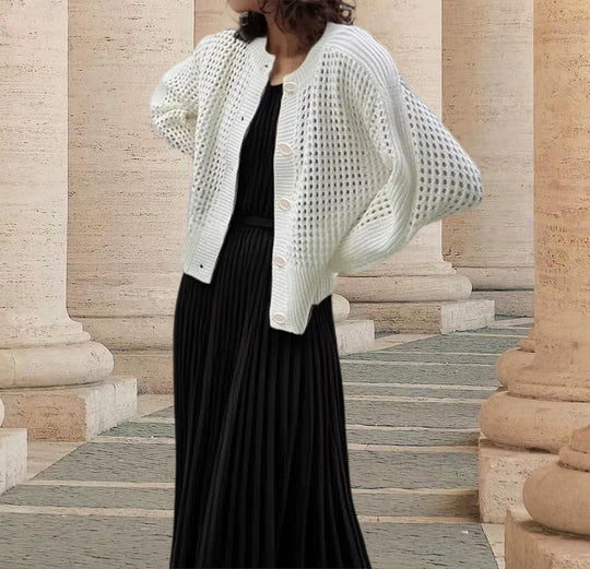 Damen Strickjacke mit luftiger Netzstruktur EB