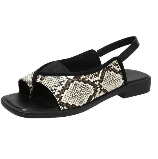 Damen Wedge-Pantoletten mit buntem Riemendesign und rutschfester Sohle EB