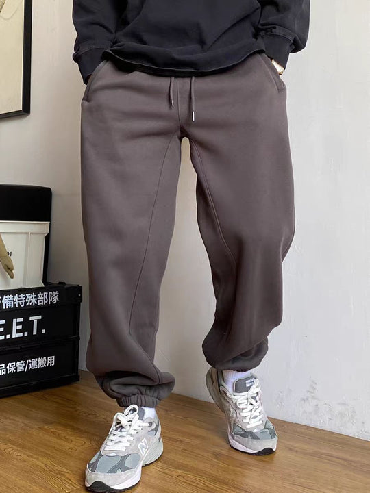 Herren nan tapered Jogginghose mit markanter Schrittnaht Kordelzug und elastischen Knöchelbündchen EB
