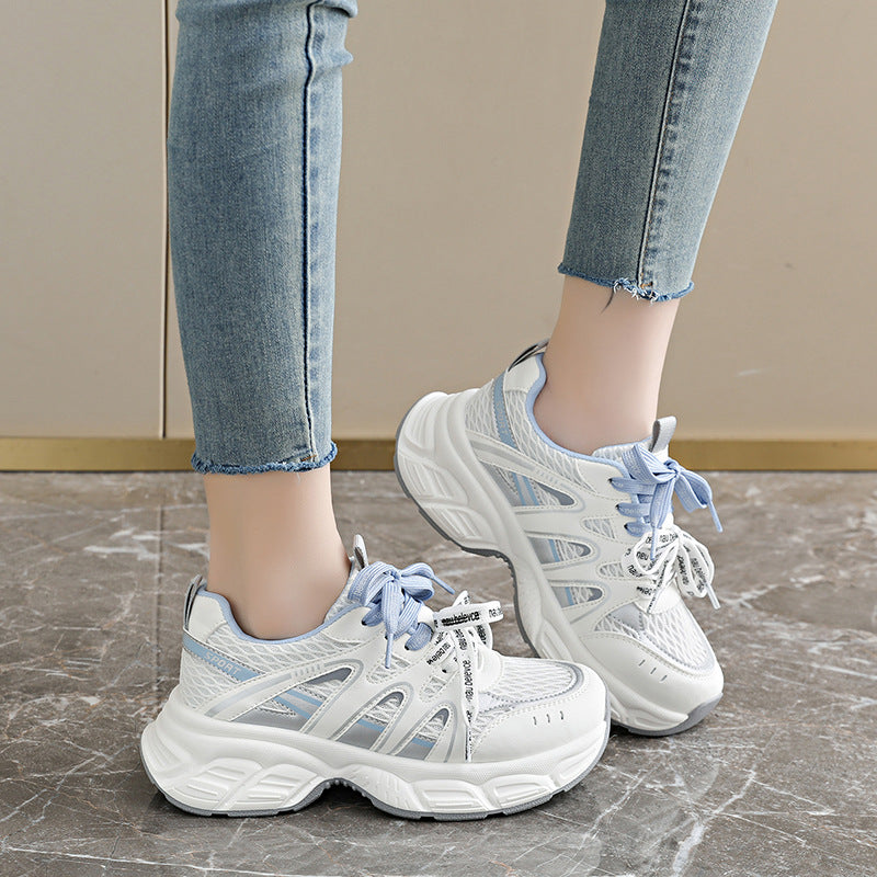 Damen Sportliche Lifestyle Sneakers mit atmungsaktiver Mesh-Oberfläche und dämpfender Sohle EB
