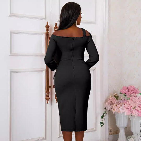Damen Figurbetontes Kleid mit floralen Details EB