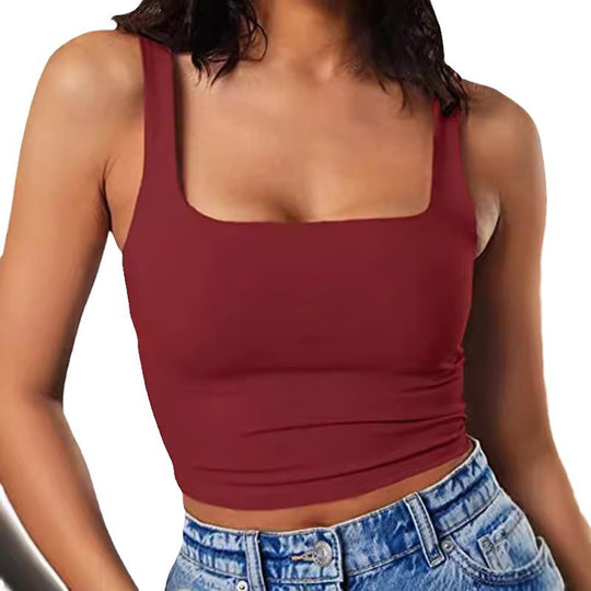 Damen Crop-Top mit quadratischem Ausschnitt und schmalem Schnitt EB