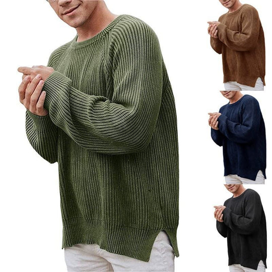 Herren eleganter Strickpullover mit strukturiertem Design und modernem Schnitt EB