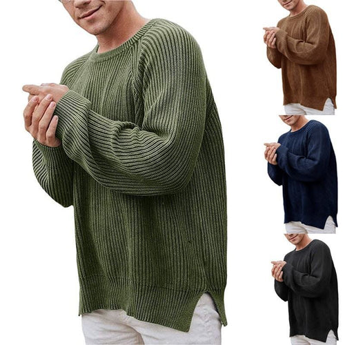 Herren eleganter Strickpullover mit strukturiertem Design und modernem Schnitt EB