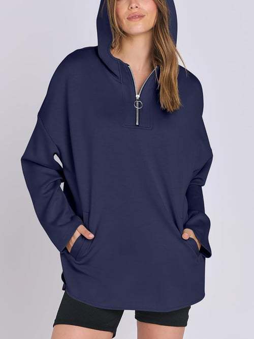 Damen Kapuzenshirt mit Reißverschluss und Taschen EB