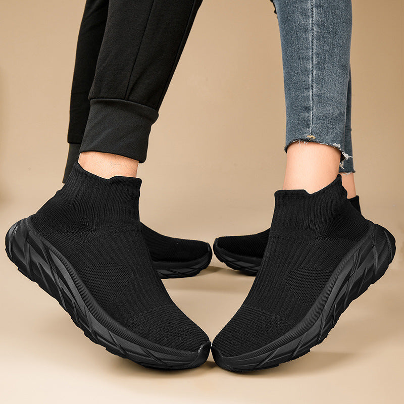 Damen Sportliche Stricksneakers mit hohem Schaft und dämpfender Sohle EB