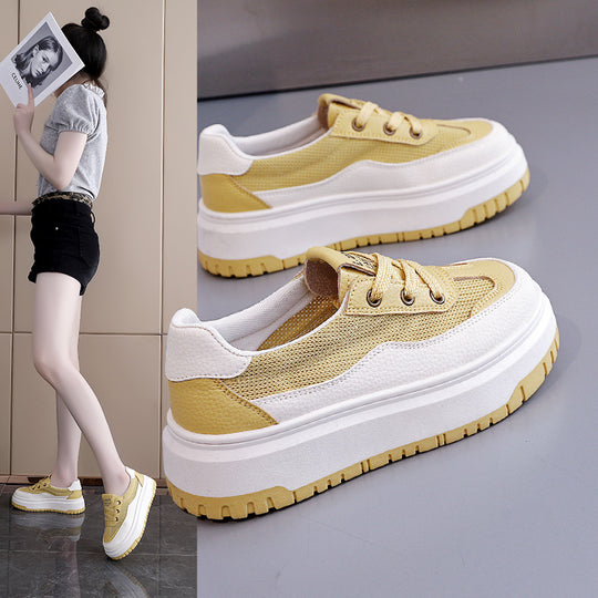 Damen Modische Sneakers mit atmungsaktivem Mesh-Obermaterial und stoßdämpfender Sohle EB