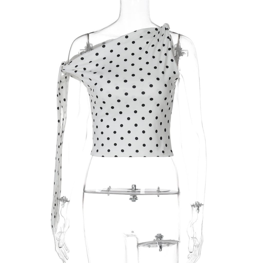 Damen Asymmetrisches Trägertop mit Punkten EB