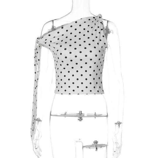 Damen Asymmetrisches Trägertop mit Punkten EB