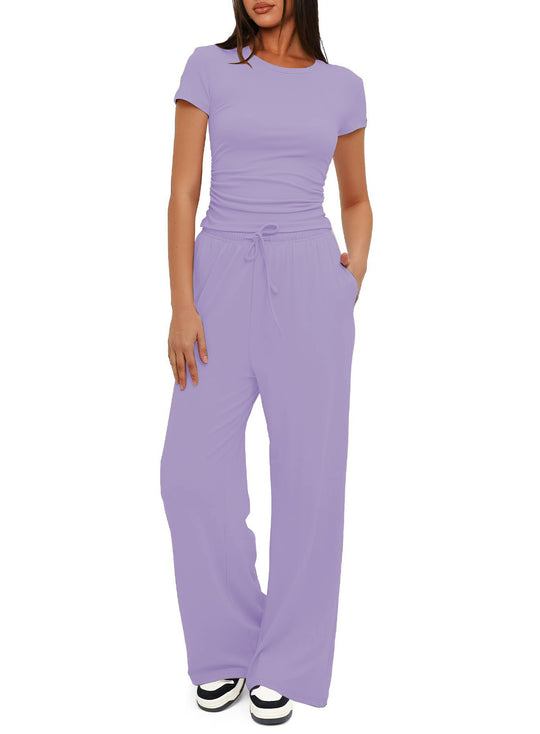 Damen Bequemes Lounge-Outfit mit elastischem Bund und weitem Schnitt EB