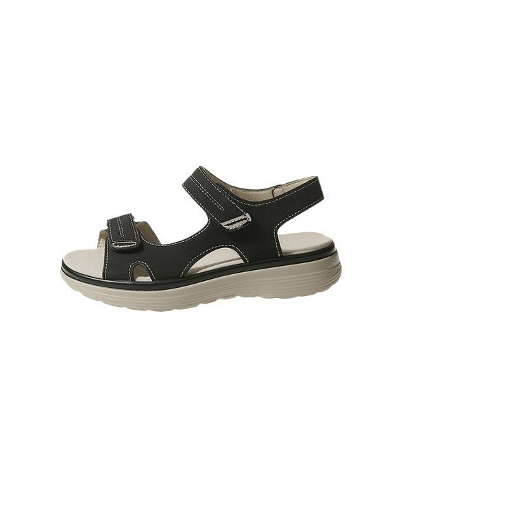 Damen Sportlich-elegante Komfort-Sandalen mit gepolstertem Fußbett und verstellbaren Klettverschlüssen EB